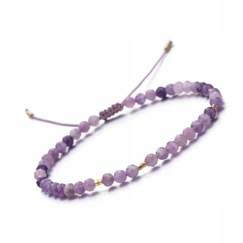  Damen-Armband aus Naturstein Lepidolit 4 mm