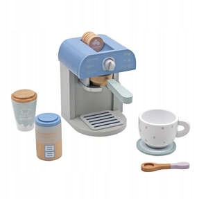  ELEGANTE KINDERLLY-KAFFEEMASCHINE AUS HOLZ MIT BECHER FÜR KINDER