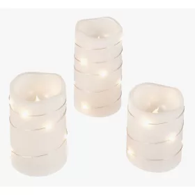    Weiße LED-Kerzen mit dekorativer LED-Kette, 3 Stück, Herbstferien