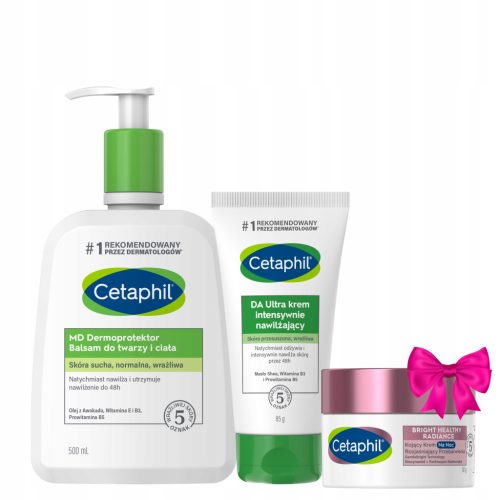 Cetaphil Pflegeset: Dermoprotektor Balsam & DA Ultra Feuchtigkeitscreme mit Gratis Nachtcreme
