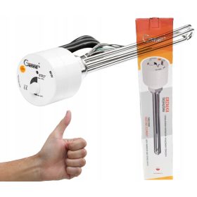    PUFFERKESSELHEIZUNG MIT THERMOSTAT 3kW 3000W 6/4'', 3-PHASIG, AUS KUPFER