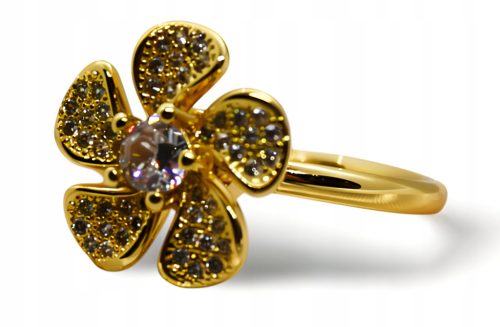  GOLDENER ANTI-STRESS-RING mit rotierender Blume