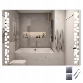  LED-SPIEGEL 120x90 cm LED HORIZONTAL BELEUCHTET ORCHIDEE