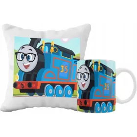    BECHER- UND KISSENSET THOMAS AND FRIENDS FAIR GESCHENK ALS GESCHENK VERSCHIEDENE GRAFIK