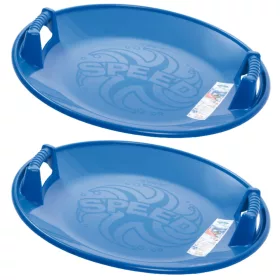  2x Schlitten SPEED runde Abfahrtsplatte