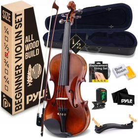    KLASSISCHE VIOLINE FÜR KINDER 1/2 KOMPLETTES SET ZUBEHÖR PYLE PGVILN15