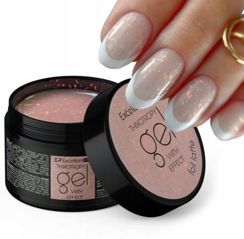  Ausgezeichnetes Aufbaugel mit Folie. Thixo-Gel mit Effektfolie Latte, 50 g