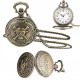  EINTEILIGE Vintage-Taschenuhr mit Kette