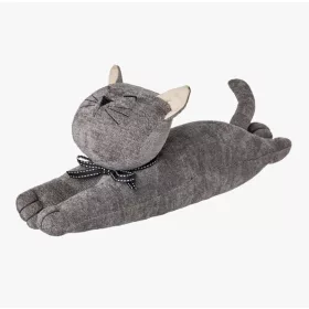  Stopper Türstopper Katze liegend Material Schleife grau