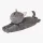  Stopper Türstopper Katze liegend Material Schleife grau
