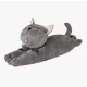  Stopper Türstopper Katze liegend Material Schleife grau