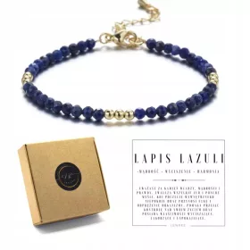  Damenarmband mit LAPIS LAZULI, Natursteinen + Box