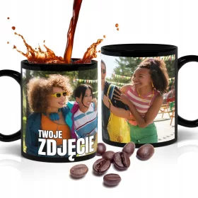    Tasse mit Aufdruck IHR EIGENES FOTO, Fotografiken, Schwarz, 330 ml