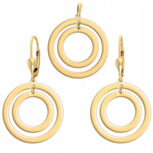  Goldschmuckset CIRCLES Ohrringe und Anhänger PR.585 geometrische Kreise