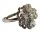  SILBERNER ANTI-STRESS-RING mit rotierender Blume und Zirkonen