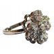 SILBERNER ANTI-STRESS-RING mit rotierender Blume und Zirkonen