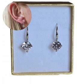    925er Silberohrringe für Mädchen, englischer Zirkonia-Verschluss