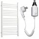  ELEKTRISCHE HEIZUNG LEITER 1120/550 GLÄNZEND WEISS + HEIZUNG 300 W WEISS 24 Std