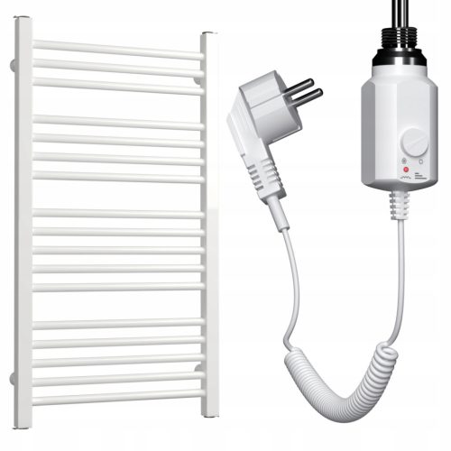 ELEKTRISCHE HEIZUNG LEITER 1350/550 GLÄNZEND WEISS + HEIZUNG 600 W WEISS 24 Std