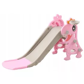  Kinderrutsche für Haus und Garten mit Basketball, Pink