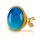  VERGOLDETER SILBERRING MIT BLAUEM ACHAT