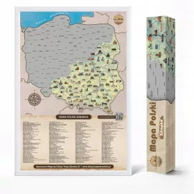  Karte von Polen, Reiserubbelkarte, Geschenk zum Jungentag