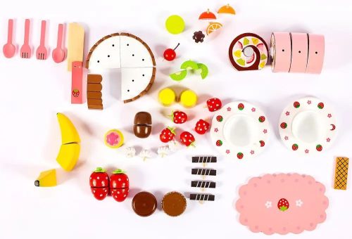  HÖLZERNE KONFEKTIONSKISTE, KUCHEN, SÜßIGKEITEN