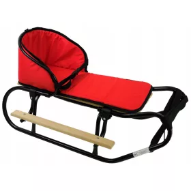    POLNISCHER RODEL + RÜCKENLEHNE + FUSSSTÜTZEN + MATRATZE + RIEMEN SCHLITTEN FÜR EIN KIND