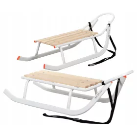    POLISH STRONG JEE SCHLITTEN, WEISS, für Kinder und Erwachsene, 150 kg, Vollmetall