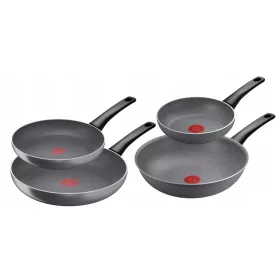   TEFAL HARD STONE Emaille-Pfannenset 20/24/28 cm inklusive Wok 28 cm