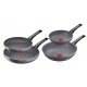 TEFAL HARD STONE Emaille-Pfannenset 20/24/28 cm inklusive Wok 28 cm