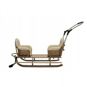  DUO-BEIGE-SCHLITTEN MIT WOLLSITZEN