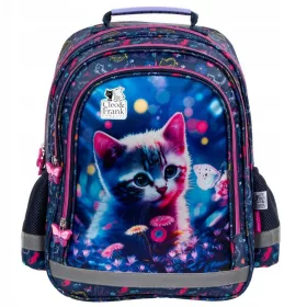   DERFORM Jugendlicher Schulrucksack mit Kätzchenmotiv für Mädchen