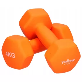  Solide beschichtete/gummierte Kurzhanteln, gelbes Sport-Set