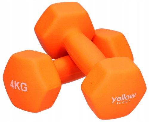  Solide beschichtete/gummierte Kurzhanteln, gelbes Sport-Set