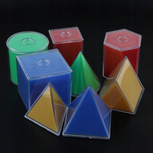  8 Stück bunte geometrische feste Formen Mathe-Spielzeug für Kinder