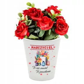    weißer Keramik-Blumentopf LEHRERTAG kein Beruf - RUFENDES Geschenk