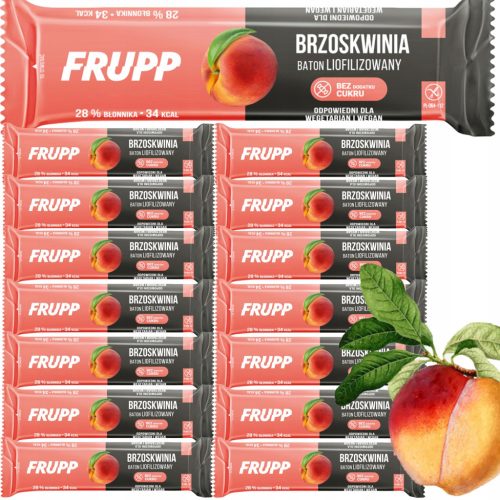 CELICO FRUPP – Gefriergetrocknete Pfirsichriegel, 10g, 15 Stück – Vegan & Glutenfrei