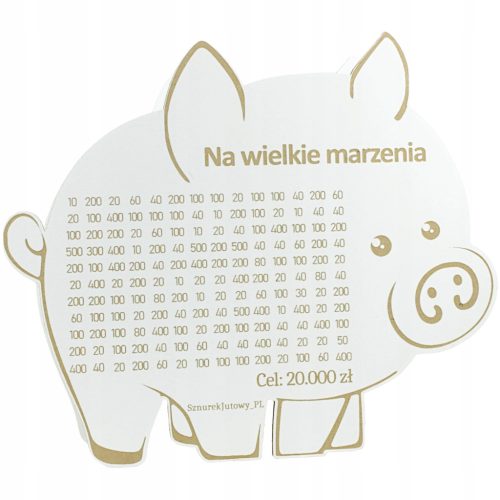  Sparschwein groß weiß zerkratzt Geschenkgravur Für große Träume