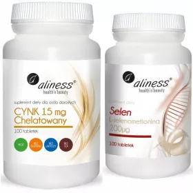   Aliness Zink Chelat 15 mg & Selen L-Selenomethionin 200 mcg für Haut, Haare & Nägel, 100 Tabletten