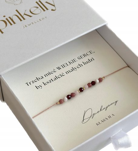  Ein Geschenk für einen LEHRER, ein Armband mit Widmung, Natursteine