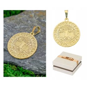    585 Gold Goldanhänger Baum des Lebens Baum des Glücks Odins Rune 14 kt