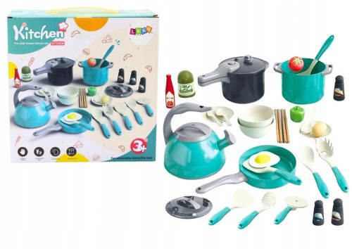  Little Chef Set Töpfe Geschirr Lebensmittel 33 El