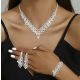  Schmuckset Halskette Ohrringe Kette Armband Hochzeit Anhänger 3tlg