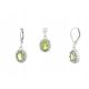  SILBER-SET, RHODIUMBESCHICHTET, FARB+WEIßER PERIDOT, NATÜRLICH