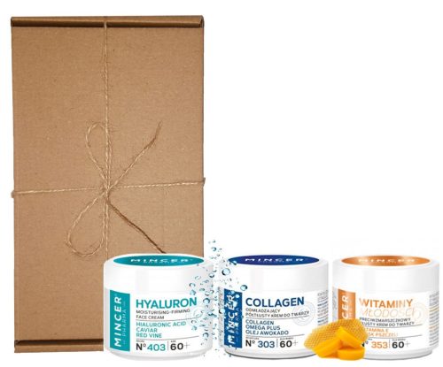 Mincer Pharma Pflegeset 60+ mit Kaviar, Collagen und Jugendvitaminen, 3 Stück