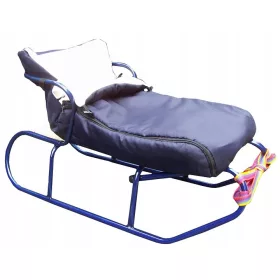    POLNISCHER BASIC-SCHLITTEN + RÜCKENLEHNE + SCHLAFSACK + FUSSSTÜTZEN