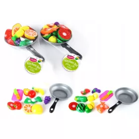  Obst und Gemüse zum Schneiden in einer Pfanne