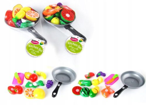  Obst und Gemüse zum Schneiden in einer Pfanne