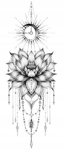  TEMPORÄRE TATTOO SUPERQUALITÄT 4K MANDALA LOTUSBLUME FÜR FRAUEN, DAMEN XL